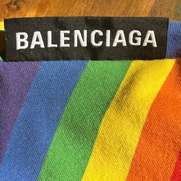 Balenciaga T- Shirt Striped colorful fits M and S - Picture 5 of 8